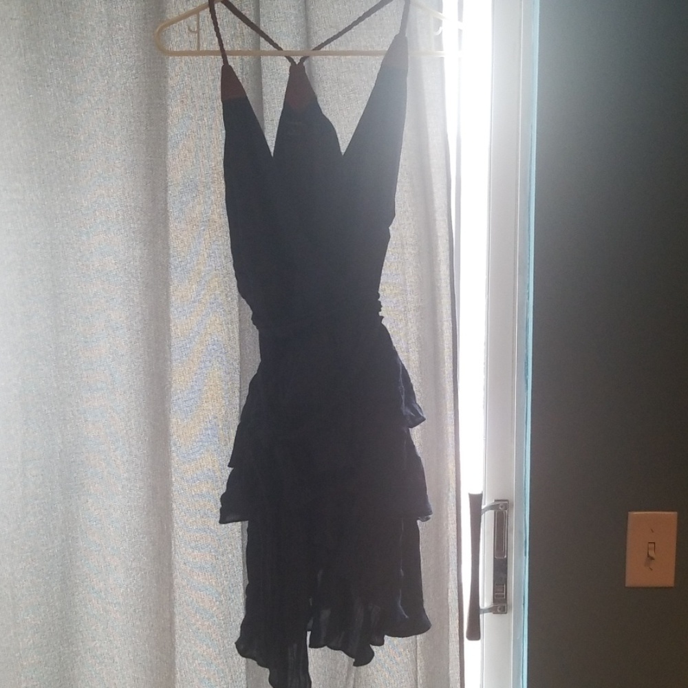 Navy bouncy layered dress